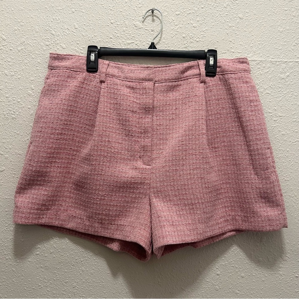 Ryegrass Zephyr Pink Tweed High Rise Shorts NWT Size 16 - Picture 3 of 7